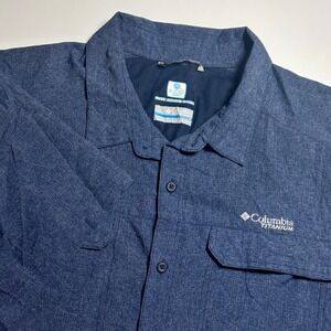 Columbia Titanium Mesh Omni-Freeze Vented Mens XXL Blue Gray Long Sleeve Shirt